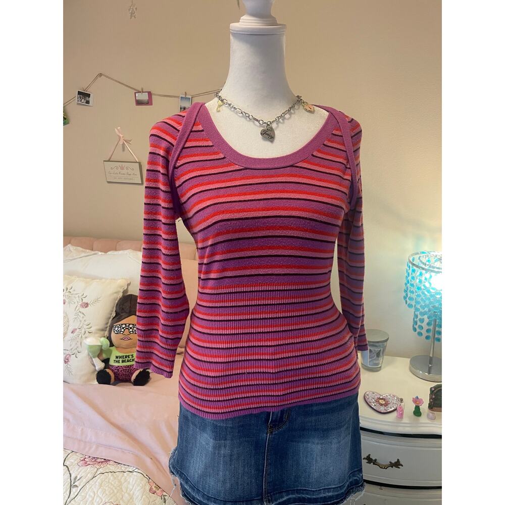 (Sold)y2k vintage stripe sweater
